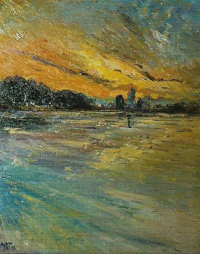 Tramonto al fiume-olio, Renato Matarrese galleria