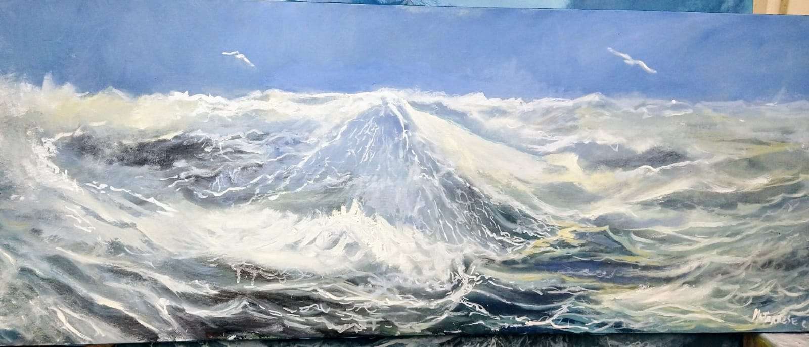 Mare aperto. Olio su tela 130×50 galleria