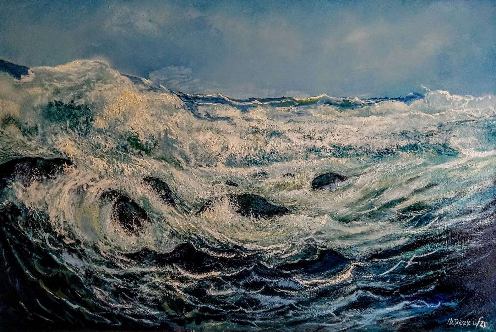 Mareggiata olio 100×150 galleria